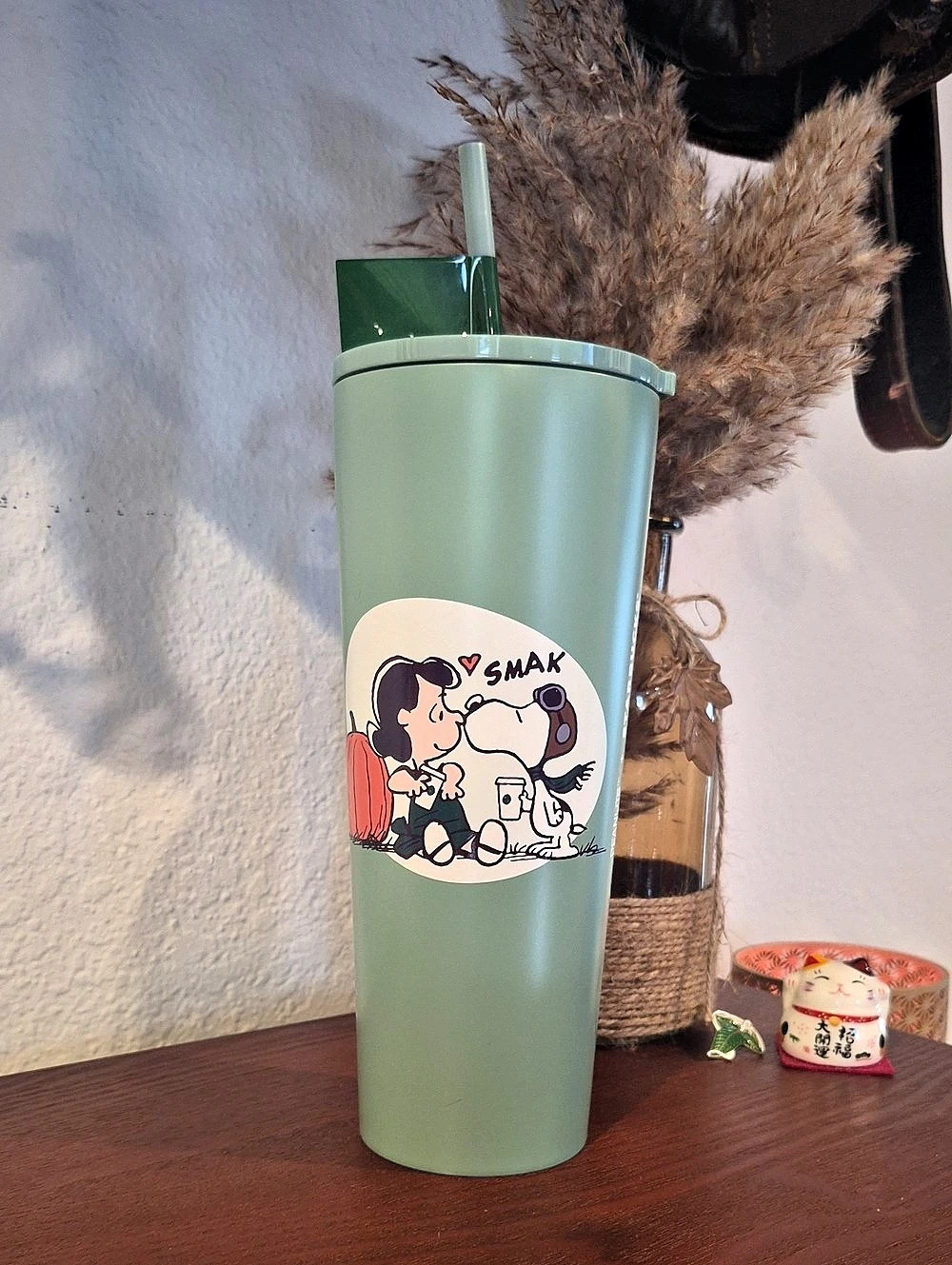 Starbucks Peanuts + Starbucks tumbler Green Tumbler with Straw